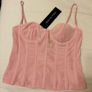 White Fox Boutique Pink Corset Top